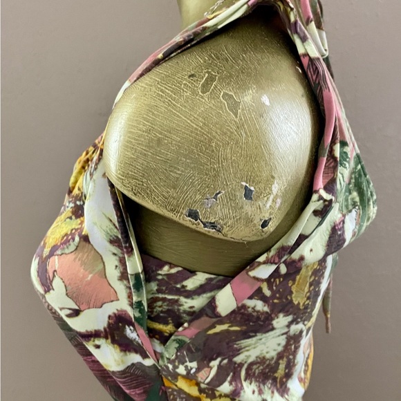 Tropical FLORAL Shorts ROMPER Retro Pinup Playsuit Size Small - Picture 7 of 9